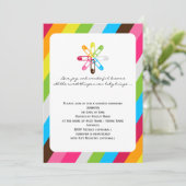 Helderend regenboogstripe dunne Baby shower Kaart (Staand voorkant)