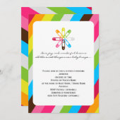 Helderend regenboogstripe dunne Baby shower Kaart (Voorkant / Achterkant)