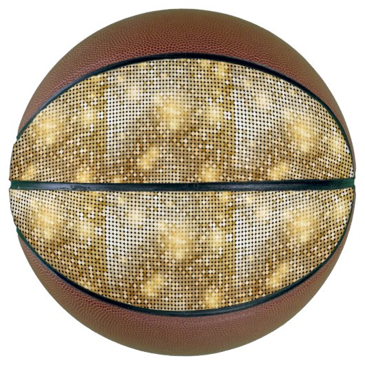 Helderende gouden sequoietjes in glitters disco ba basketbal (Voorkant)