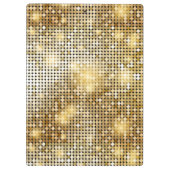 Helderende gouden sequoietjes in glitters disco ba klembord (Achterkant)