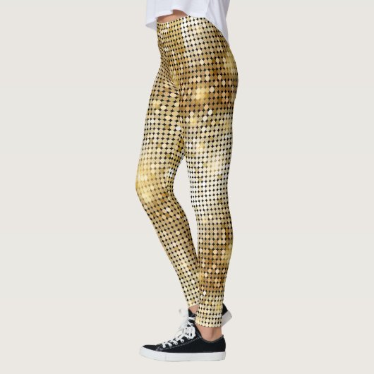 Helderende gouden sequoietjes in glitters disco ba leggings (Links)