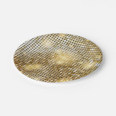 Helderende gouden sequoietjes in glitters disco ba papieren bordje (Gekanteld)