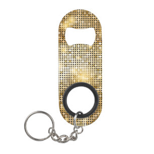 Helderende gouden sequoietjes in glitters disco ba sleutelhanger flessenopener