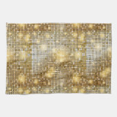 Helderende gouden sequoietjes in glitters disco ba theedoek (Horizontaal)