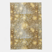 Helderende gouden sequoietjes in glitters disco ba theedoek (Verticaal)