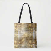 Helderende gouden sequoietjes in glitters disco ba tote bag (Voorkant)