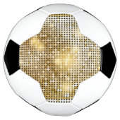 Helderende gouden sequoietjes in glitters disco ba voetbal (Gedraaid)