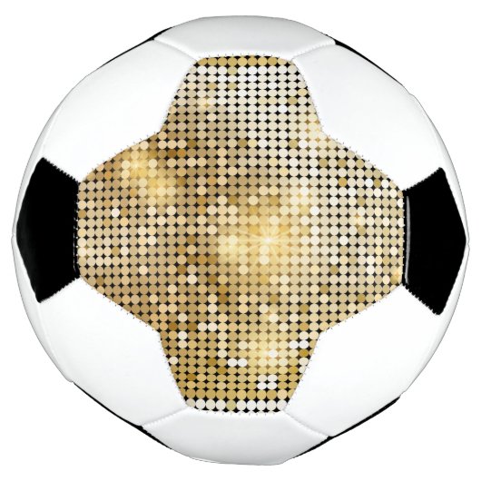 Helderende gouden sequoietjes in glitters disco ba voetbal (Gedraaid)