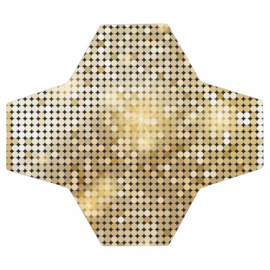 Helderende gouden sequoietjes in glitters disco ba voetbal (Enkel)