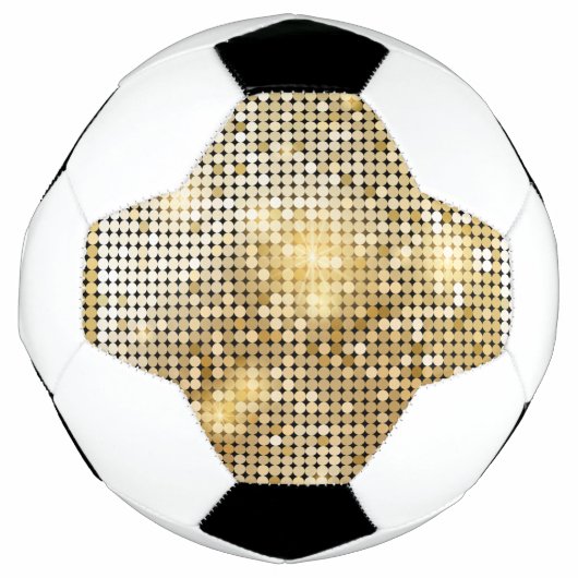 Helderende gouden sequoietjes in glitters disco ba voetbal (Voorkant)