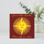 Helderende Sun-uitnodigingen glimlachen Save The Date (Staand voorkant)
