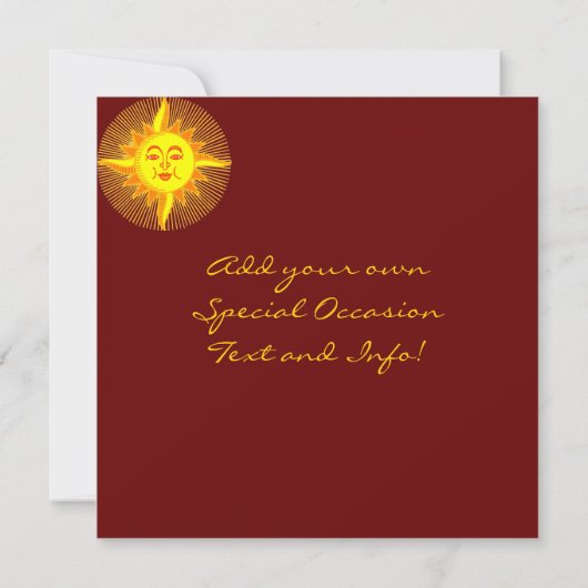 Helderende Sun-uitnodigingen glimlachen Save The Date (Achterkant)