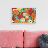 Helderexpressieve tuin canvas afdruk (Insitu (Woonkamer))