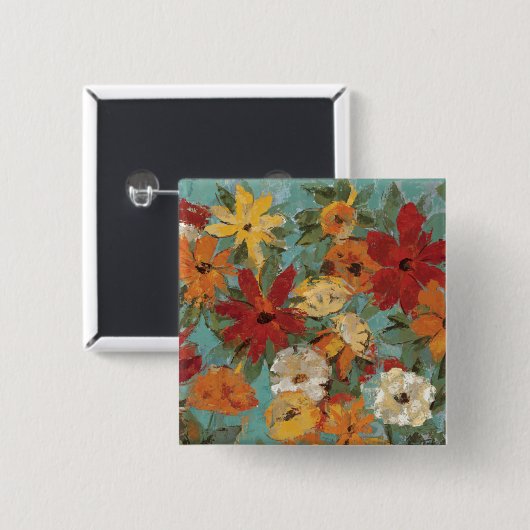 Helderexpressieve tuin vierkante button 5,1 cm (Voorkant /achterkant)