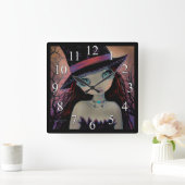 Heldereyed Witch Gothic Big Eye Clock Vierkante Klok (Huis)