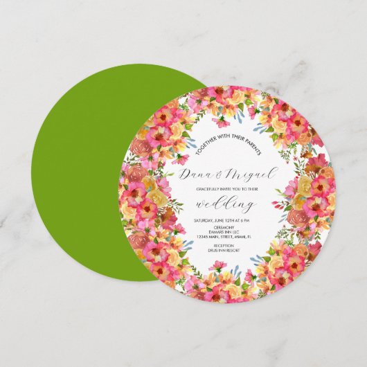 Helderflesjes roze rondtrekcirkel rond de Waterver Kaart (Voorkant / Achterkant)