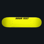 Heldergeel aangepast skateboard<br><div class="desc">Heldergeel aangepast skateboard: voeg alle gewenste tekst toe in het tekstvak.</div>