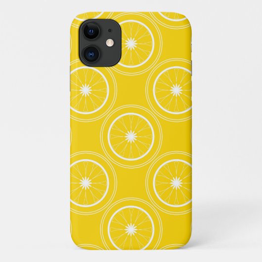 Heldergeel abstract patrooncitroenretro Case-Mate iPhone case (Achterkant)