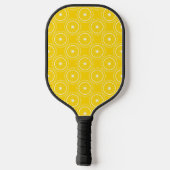Heldergeel abstract patrooncitroenretro pickleball paddle (Achterkant)