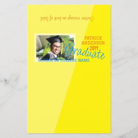 Heldergeel Afstuderen Snoep Bar Wrapper Flyer (Voorkant)