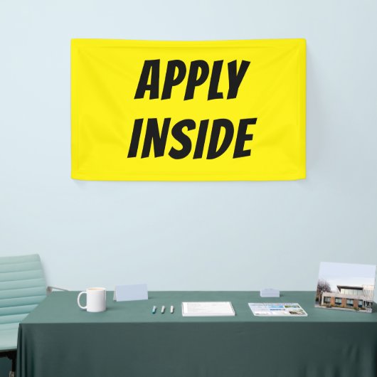 Heldergeel Apply Inside Banner – High-Vis (Beurs)