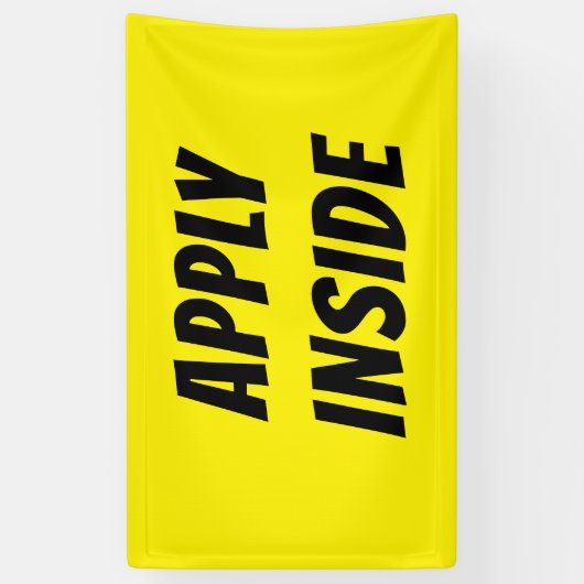 Heldergeel Apply Inside Banner – High-Vis (Verticaal)