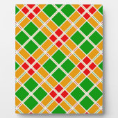 Heldergeel Argyl-groen patroonaccessoire Fotoplaat (Voorkant)