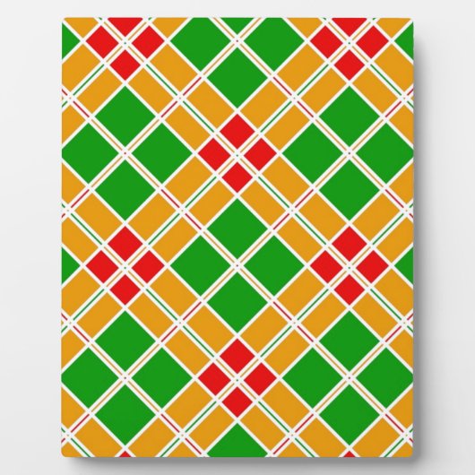 Heldergeel Argyl-groen patroonaccessoire Fotoplaat (Voorkant)