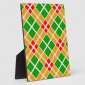 Heldergeel Argyl-groen patroonaccessoire Fotoplaat (Zijkant)