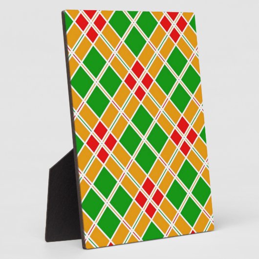 Heldergeel Argyl-groen patroonaccessoire Fotoplaat (Zijkant)