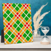 Heldergeel Argyl-groen patroonaccessoire Fotoplaat (Zijkant)