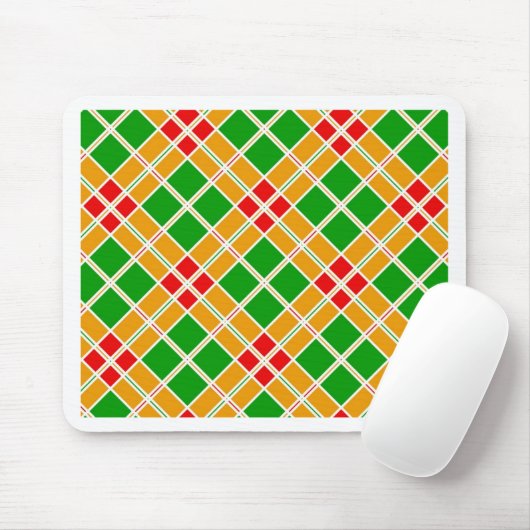 Heldergeel Argyl-groen patroonaccessoire Muismat (Met muis)