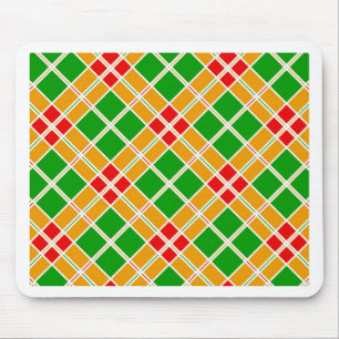 Heldergeel Argyl-groen patroonaccessoire Muismat