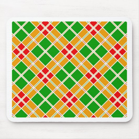 Heldergeel Argyl-groen patroonaccessoire Muismat (Voorkant)