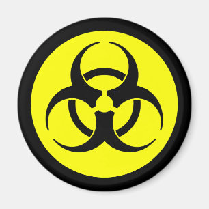 Heldergeel biogevaarsymbool Magnet