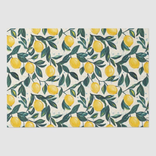 Heldergeel citroen patroon spiraal Notitieboek Tissuepapier (Voorkant)