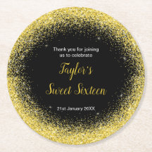 Heldergeel dress Faux Glitter Sweet 16 verjaardag