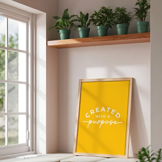 Heldergeel Elegant Christelijk Quote Poster