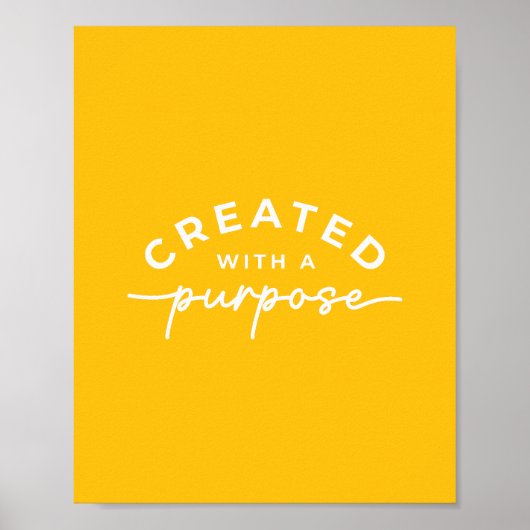 Heldergeel Elegant Christelijk Quote Poster (Voorkant)