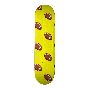 Heldergeel en bruin Football patroon Persoonlijk Skateboard