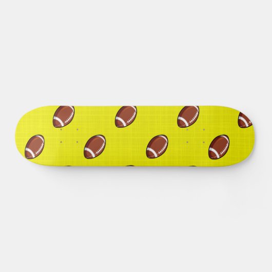 Heldergeel en bruin Football Pattern Persoonlijk Skateboard (Horizontaal)