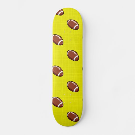 Heldergeel en bruin Football Pattern Persoonlijk Skateboard (Voorkant)