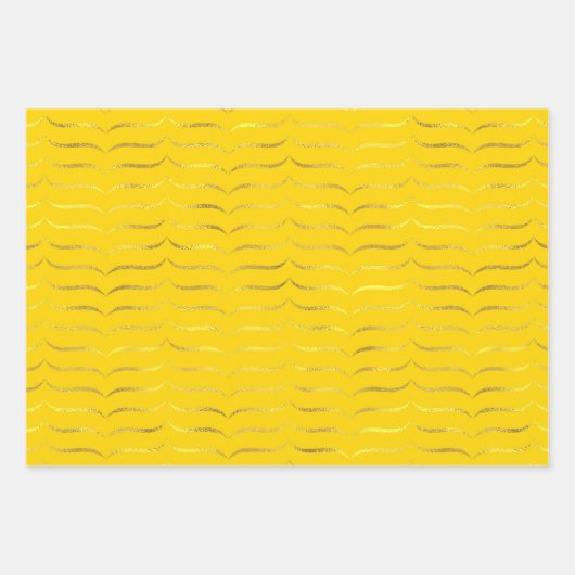 Heldergeel en goud inpakpapier vel (Voorkant 2)