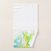 Heldergeel en groen Abstracte wilde bloemen Bad Handdoek (Handdoek)