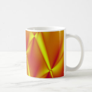 Heldergeel en Oranje fractale koffie Mok