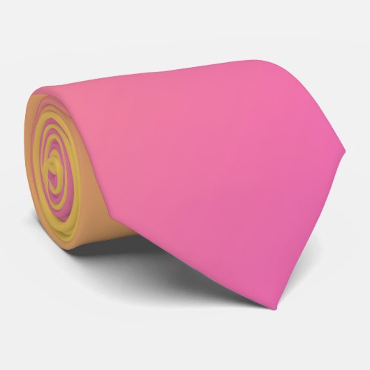 Heldergeel en roze gradiënt ombre stropdas (Opgerold)