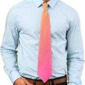 Heldergeel en roze gradiënt ombre stropdas
