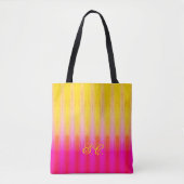 Heldergeel en roze tote bag (Voorkant)