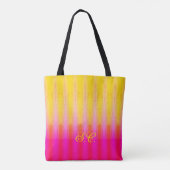 Heldergeel en roze tote bag (Achterkant)