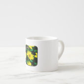 Heldergeel Floral Patroon Espresso Kop (Voorkant rechts)